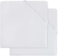 Jollein - Baby Hoeslaken Boxmatras Jersey (Wit) - Katoen - 2 Stuks - Hoeslaken Baby, Hoeslaken Box - 75x95cm