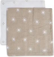 Jollein Monddoekje Hydrofiel Pointelle & Sun Biscuit - 2 Stuks - GOTS