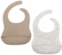 Jollein - Slab Siliconen - Elephant Tales - 100% Siliconen - Slabbetjes Baby - 31 cm