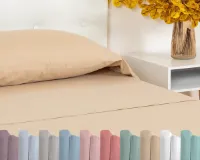 Katoenen beddengoed set - Hoogwaardige kwaliteit - Set van 1 - Diverse kleuren