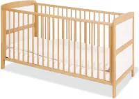 Kinderbedje Florian - Babybedje - Converteerbaar bed - Massief hout en decor - Verstelbare hoogte - 145 cm x 76 cm x 83 cm