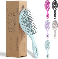 Kinderen Haarborstel - Anti-klit Reisborstel - Mini Ontklitborstel - Borstel voor Krullend of Steil Haar - Groen