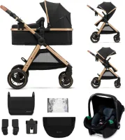 Kinderkraft ESME - 3-in-1 Kinderwagen - Elegante Ontwerp - Omvormbare Wiegbak naar Buggy - TRAVEL SYSTEM met Autostoel en Adapteren - Geveerde TPE Wielen - Compacte Opvouwbaarheid - Accessoires Inbegr