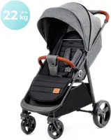 Kinderkraft GRANDE PLUS - Kinderwagen - Lichtgewicht met staal frame - Klik&Vouw systeem - Vering op 4 wielen - Grote EVA wielen, niet opblaasbaar - Verstelbare rugleuning en voetsteun - Uitbreidbare 