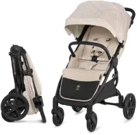Kinderkraft MITZY Wandelwagen – Tot 27 kg – Licht en Wendbaar – Eénhandige Vouwfunctie – Grote Schokabsorberende Wielen – XL Zitting – UPF50+ Kap met Ventilatiepaneel – Inclusief Accessoires – Whisper