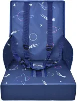 Kinderstoelkussen Stoelverkleiner Verhoger Zitkussen Opvouwbaar Stoelkussen Booster met Rugleuning - Blauw