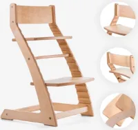 Kinderstoeltje voor Peuter - Kinderstoeltje Hout Peuter - Kinderstoeltje voor Peuter Hout - 50D x 45B x 80H cm - Natur