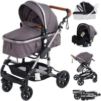 Kinderwagen 3 in 1 - Babywagen 3 in 1 - Wandelwagen - Kinderwagen 3 in 1 Incl Autostoel