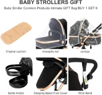 Kinderwagen - Buggy - Inklapbare Buggy - Opvouwbare Buggy - BabyWalker- High Landscape - Inklapbare Buggy NewBorn - 3 in 1 - Chocolade