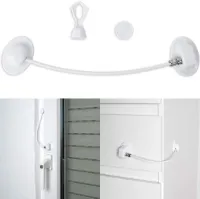 Kleefslot met magneetslot, 1 verpakking, in wit, één sleutel, afsluitbaar kleefslot voor koelkast, kast, deur, raam, magneetslot kinderbeveiliging, koelkastslot magneet