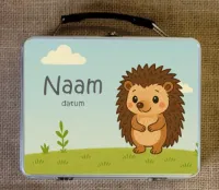 Koffertje met naam egel - kinderkoffertje gepersonaliseerd - kinderkoffer met naam en geboortedatum - gepersonaliseerd kraamcadeau - geboortecadeau