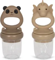 Konges Sløjd fruitspeen draak en panda - Warm clay/Shitake