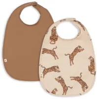 Konges Slojd | 2 Pack Slabbetje Tiger/Toasted Coconut