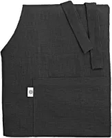 Kookschort Keuken Schort - 100% Linnen - 1 stuk - Zwart - 70 x 84cm