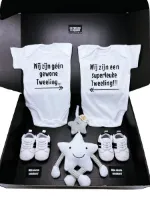 Kraamcadeau tweeling - romper - muziekmobiel- kan ook rechtstreeks worden verstuurd - tweeling - twins