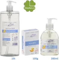 La Cigale Babyzeep Voordeelpakket - 1 lit, 300 ml Vloeibare Zeep - 100 g zeeptablet - Hypoallergeen