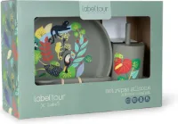 Label’tour - Siliconen - kinderservies 3 delig - dieren - vrolijk - onbreekbaar - cadeau voor baby