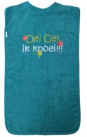 Lake green slab voor volwassenen met "Oei oei ik knoei!!!" - 50 x 100 cm - bavet, grote knoeier, volwassene, grote slab, grappig, grapje, verzorging, vrijgezellenfeest