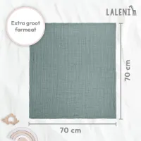 Laleni Hydrofiele Doeken - 100% Katoen - Mousseline - 70x70cm - Lichtgroen - Set van 30