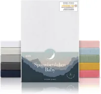 Laleni Jersey Baby/Kind Hoeslaken - Actief Ademend - Oeko-Tex Certificeerd - Babybed, Wieg, Kinderbed 100 x 100 x 10cm, wit, vierkant, set van 2