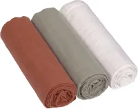 Lassig Swaddle & Burp Blanket Rust/Olive/Milky 3 Stuks Hydrofiel Luier 1312008989