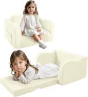 Liefjes & Co Teddy 2 in 1 Sofa - Kinderfauteuils - Kinderstoel - Kindersofa - Beige
