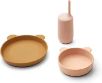 Liewood - Siliconen Serviesset Nathan (Set van 3) - Kinderserviesset - Mr Bear Rose Multi Mix