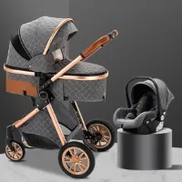 Loft Home Luxe 3-in-1 Kinderwagen - Wandelwagen - Autostoeltje - Buggy - Inklapbaar - Grijs - 0-36 Maanden