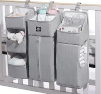 Luieropslag kinderkamer - hangende mand luiers - luieraccessoires organizer met scheidingswanden - grijs verschoonmand