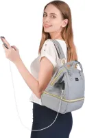 Luiertas Borstkolf Rugzak Multifunctionele Waterdichte Oxford Lunchtas-Thermische Rugzakken Isolatietas Picknicktas-Reisluiertas Koeltassen Maaltijdzak Grijs8L