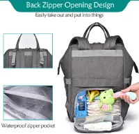 Luiertas, rugzak, multifunctionele grote luierrugzak, babytas met aankleedkussen, kinderwagenriemen & fopspeen, uniseks, reisrugzak, luiertas voor mama en papa, donkergrijs