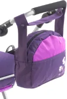 Luiertas voor poppen met wasbare aankleedmat - Moderne poppenaccessoires in paars