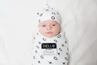 Lulujo Hello World - Swaddle & Mutsje - Hugs & Kisses