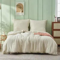 Luxe Dekbedovertrekset - Klassiek Seersucker Ontwerp - Set van 1 - 220 x 240 cm - 100% Katoen