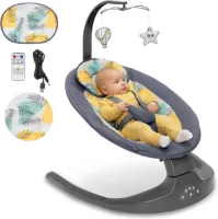 Luxe Elektrische Wipstoel – Schommelstoel – Elektrische Babyschommel – 12 Geprogrammeerde Melodieën – Stijlvol Design – Donkergrijs
