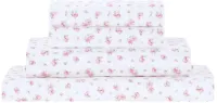Luxe lakenset met rozenprint - 4-delige set - microvezel - elegant