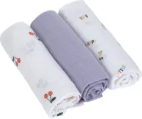 Lässig Hydrofiele luier swaddle doek 3 stuks 85 x 85 cm - Happy fruits cherry