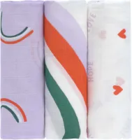 Lässig Swaddle Heavenly Soft Happy Rascals Lavender 80 x 80 cm 3-Pack