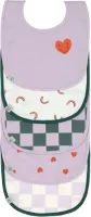 Lässig slabbetje 5 stuks Voordeelpack Happy Rascals Heart lavender