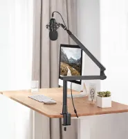 Maclean - Microfoonhouder - Microfoon Arm - Universele microfoon bureaustandaard houder - max. 2kg - Zwart - MC-971