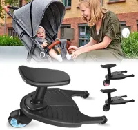 Meerijdplankje - Universeel - Meerijdplankje met zitje - Voor kinderwagen/buggy - Super handig!