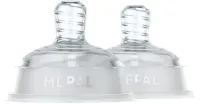 Mepal Mio set flesspeen 2-delig slow - Anti-koliek - Spiraalontwerp voorkomt verstopping - Soliconen van medische kwaliteit - Helder