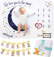 Mijlpaaldeken - Baby - Geboorte - Mijlpaal - Deken - Milestone - Baby shower - Baby cadeau - Herinnering - Het beste kraamcadeau!
