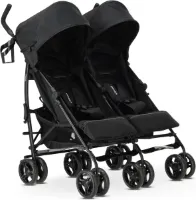 Miles Duo Buggy - Tweeling Buggy - Lichtgewicht dubbele buggy - Zwart