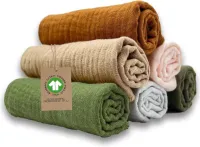 Mini muslin cotton washcloth - newborns, muslin square - 100% organic cotton hydrofiele washandjes