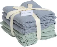 Mininor - Hydrofiele Doeken – 70×70 cm - 100% Biologisch Katoen - Dubbel Geweven - Groen-Grijs