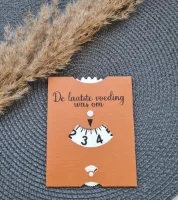 Mint11 - Voedingskaart roest - babyvoeding accessoires - kraamcadeau - kraamkado - babyshowergift - borstvoeding hulpstuk