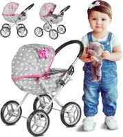 Moderne Baby Doll Poppenwagen Kinderspeelgoed - Speelgoed Pop Accessoires - Hoogte 54 cm Gondola KP0260S