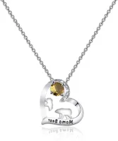 Moeder en Baby Beer Ketting met Birthstone - Familie Sieraden - Verjaardagscadeau voor Mama - 12 Maanden - Voor Haar