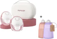 Momcozy M6 Handsfree Borstkolf - 2 stuks - Aanpasbare maat borstschild - Met 2 siliconen bewaarzakjes voor moedermelk - Elektrisch